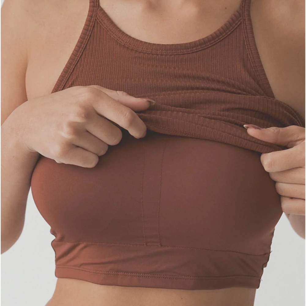 Klassy Network Brown Ribbed Tank Top - Picture 2 of 6